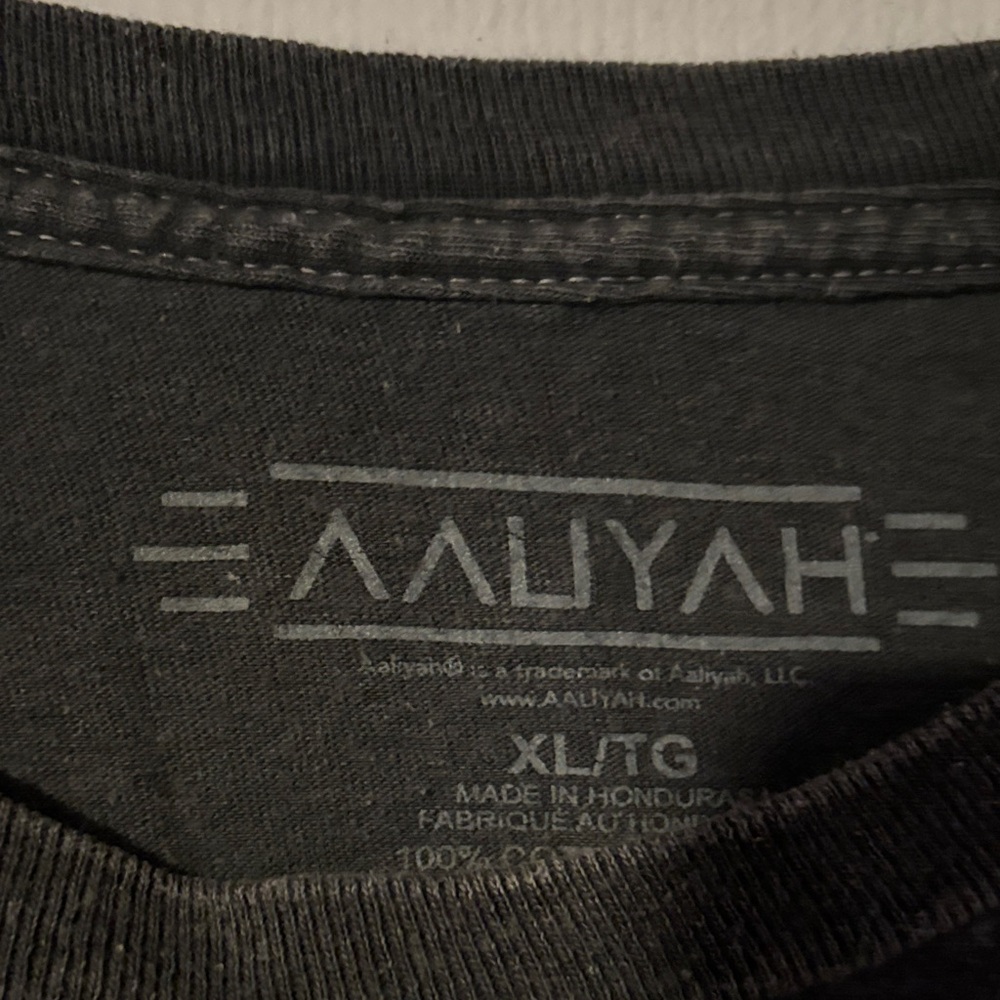 Aaliyah Graphic Long Sleeve Tee - Black with Red & Blue Accents - Picture 2 of 3